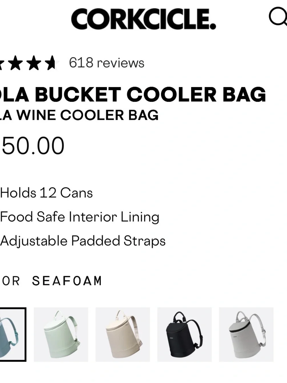 Corkcicle Light Aqua Blue Insulated Cooler Backpack